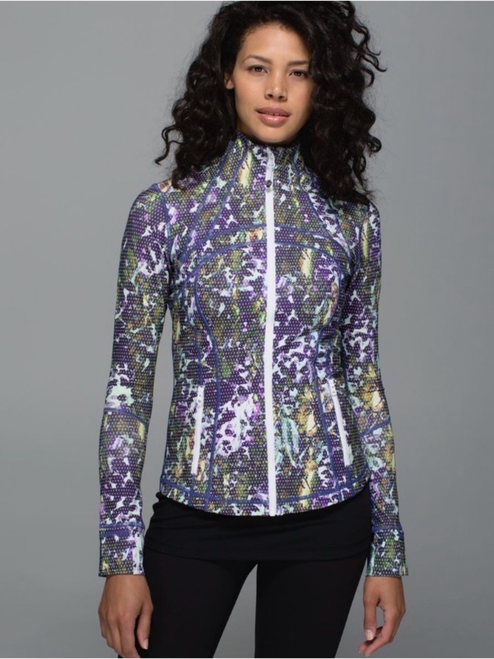 Lululemon Define Jacket Floral Sport White Multi size 6 EUC